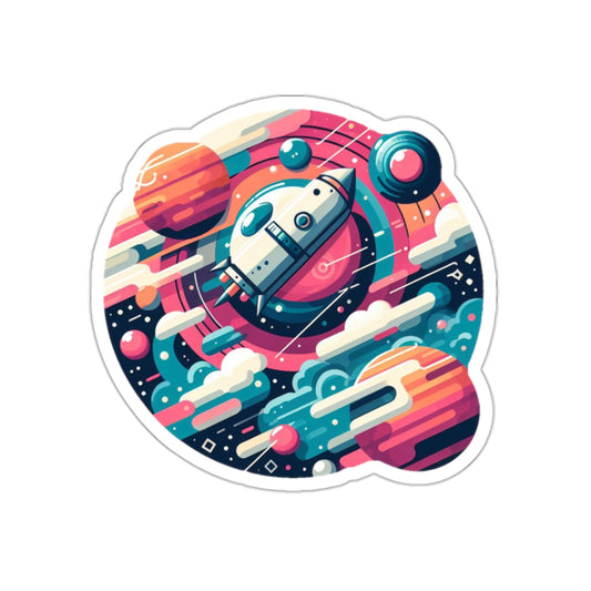 Abstract Space Travel Sticker